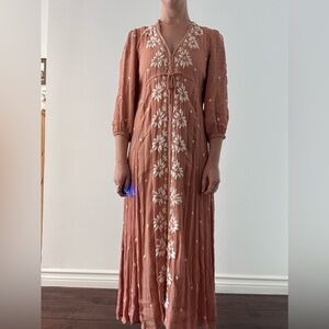 Free People Floral Embroidered Maxi Dress